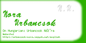 nora urbancsok business card